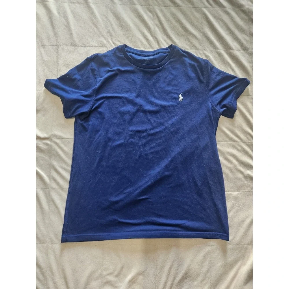 Royal blue Polo Ralph Lauren cotton short sleeve T-shirt Mens Medium White logo